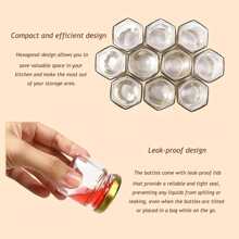 60/50/30/20/10/2Sets, 1.5 Oz Hexagon Mini Glass Honey Jars, Honey Jars With Wood Dipper, Golden Lids, Bee Pendants And Jutes, Perfect For Baby Shower, Wedding Favors, Party Favors - Multicolor - View 5