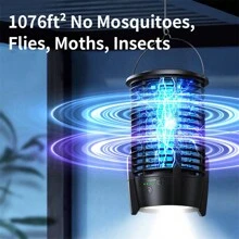 Mosquito Killer Lamp Fly Bug Insect Repellent Zapper UV Light Trap - Black - View 4