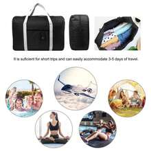 1入量身定制姓名款可摺疊旅行運動包，防水手提行李包適用於女士和男士的購物、週末、郊遊、健身、度假出行，個人物品袋可摺疊旅行運動包手提軽便週末隨身行李袋適用於女士和男士 - 黑色 - 查看 6