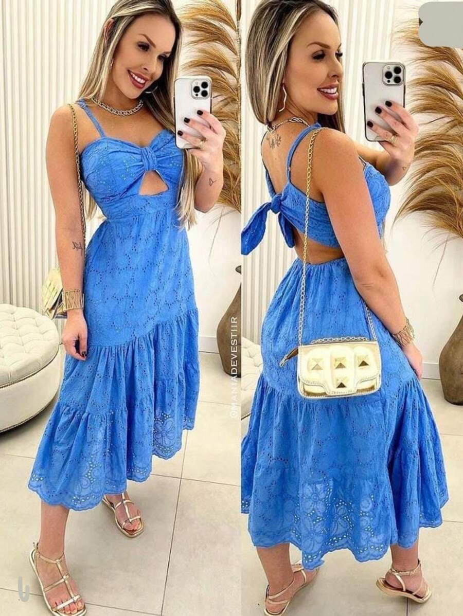 Women Midi Dresses - 淺藍色 - 查看 1