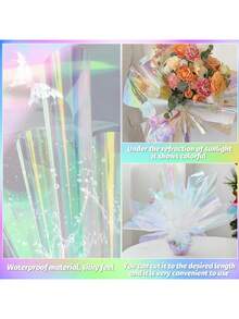 Papel Celofan Tornasol Iridiscente Decoración Flores Coreano - Multicolor - Ver 4