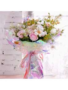 Papel Celofan Tornasol Iridiscente Decoración Flores Coreano - Multicolor - Ver 6