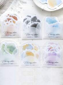 10 Cái/gói Giấy Washi Bộ Miếng Dán Kích Thước Lớn Màu Nước Tự Dán Miếng Dán Thêu Sò Và Tạp Chí Trang Trí - màu sắc chảy - Xem 1