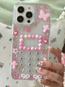 1pc Junk Y2K Cute Punk Phone Case Compatible With Iphone 16 15 14 13 12 11 Pro Max Plus Soft Silicone Back Cover - Pink - View 4