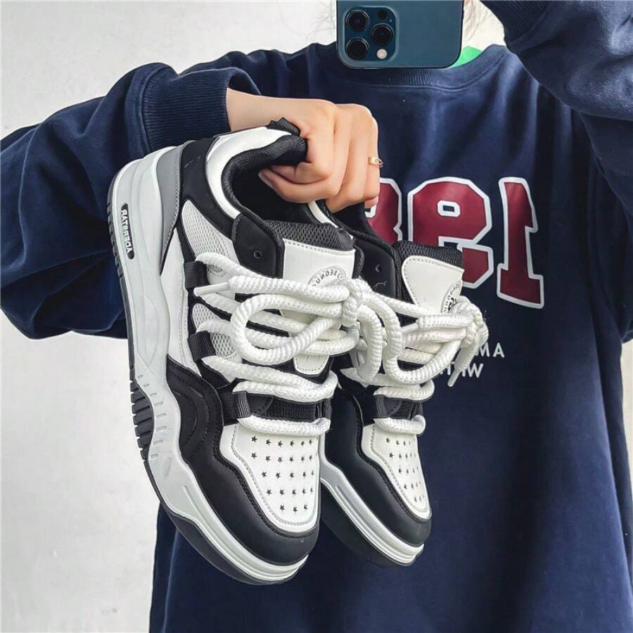 Women's Casual Sneakers Board Shoes - màu đen - Xem 1