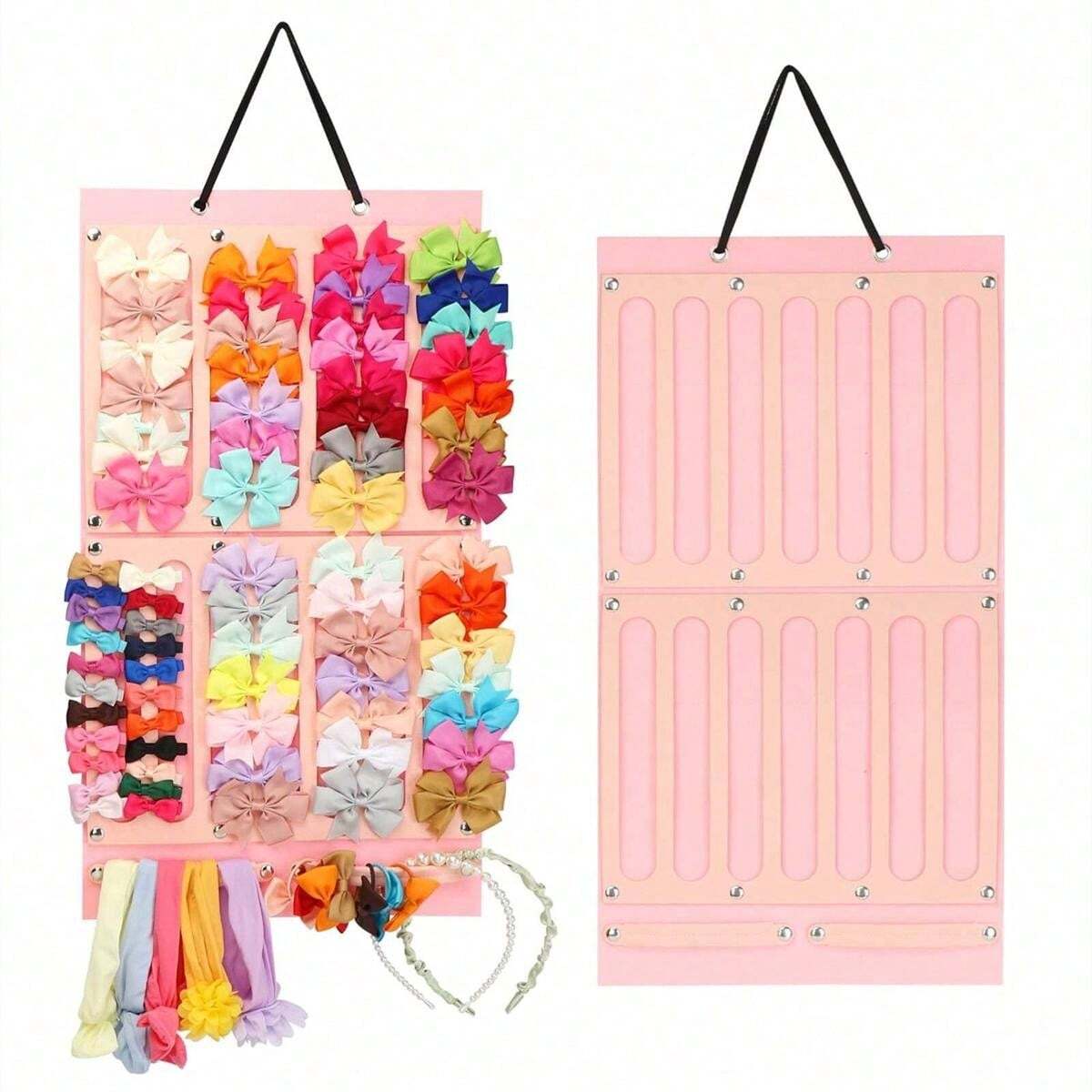 Hair Bows Holder W/Large Capacity, Hair Clips Storage Hanger 16 Ribbons