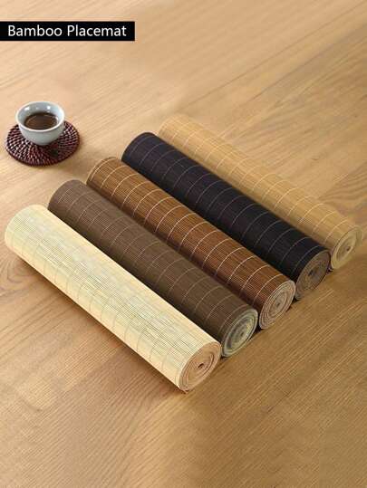 1 pezzo Tovaglia di bamboo e paglia naturale, runner per tavolo 11.8 pollici * 17.7 pollici, stile cinese con runner tagliabile 71 pollici * 11.8 pollici, lavabile, facile da pulire, antiscivolo, sottopentola resistente al calore per tavolo da pranzo, adatto per decorazione della stanza, decorazione tavolo casa, festival, feste, compleanni, matrimoni e cene.