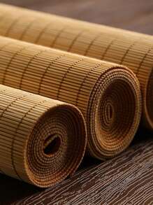 1pc Natural And Bamboo Mat, Table Runner 11.8in*17.7in, Chinese Style With 71in*11.8in CutTable Runner, Washable, Easy To Clean, Non-Slip, Heat-Resistant Pad For Dining Table, Suitable For Room Decoration, Home Table Decorations, Festivals, Parties, Birthdays, Weddings, And Dinner Parties.