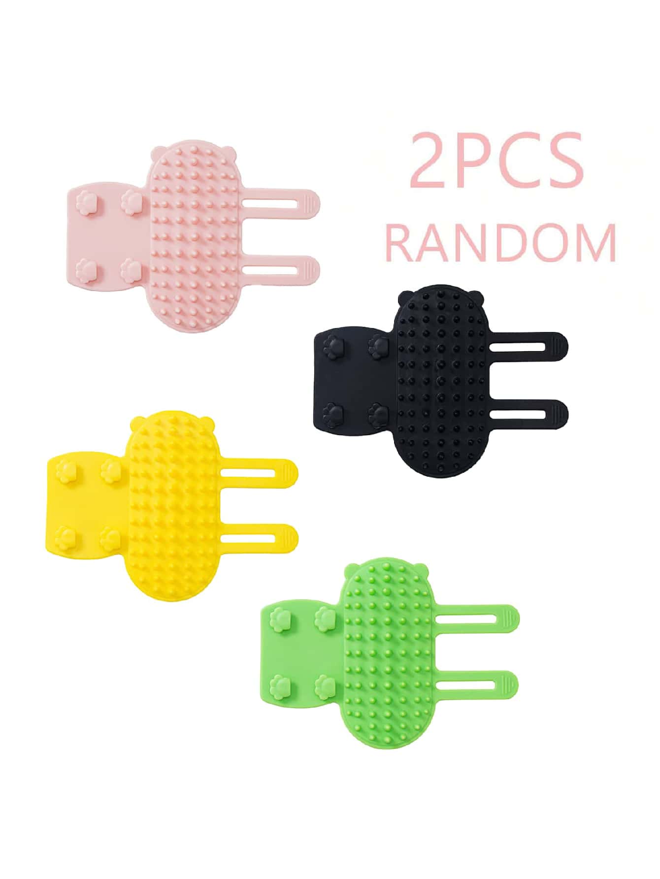 1pc/2pcs/4pcs Silicone Cat Self Grooming Tool, With Stick-On Hooks For Furniture Or Held By Hand, A Comb & Massage Tool - Multicolor - View 12