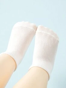 20 双婴儿纯色踝袜，适合日常生活，幼儿中性儿童袜子组合舒适透气儿童白色和黑色袜子