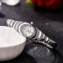 Women's Quartz Dress Watch With Crystal Diamond, Gold & Silver Tone Watch