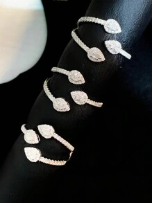 1 peça 18k banhado a ouro 925 prata esterlina 3-círculos totalmente pavimentado strass cobra anel, design elegante, adequado para uso diário feminino, festa ou escritório