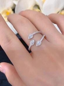 1 peça 18k banhado a ouro 925 prata esterlina 3-círculos totalmente pavimentado strass cobra anel, design elegante, adequado para uso diário feminino, festa ou escritório