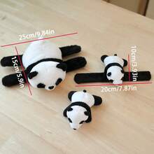 1pc Party Gift, Birthday Present, Cute Black And White Panda Plush Doll, Clap Circle Wristband, Small Gift - Black and White - View 3