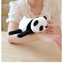 1pc Party Gift, Birthday Present, Cute Black And White Panda Plush Doll, Clap Circle Wristband, Small Gift - Black and White - View 8