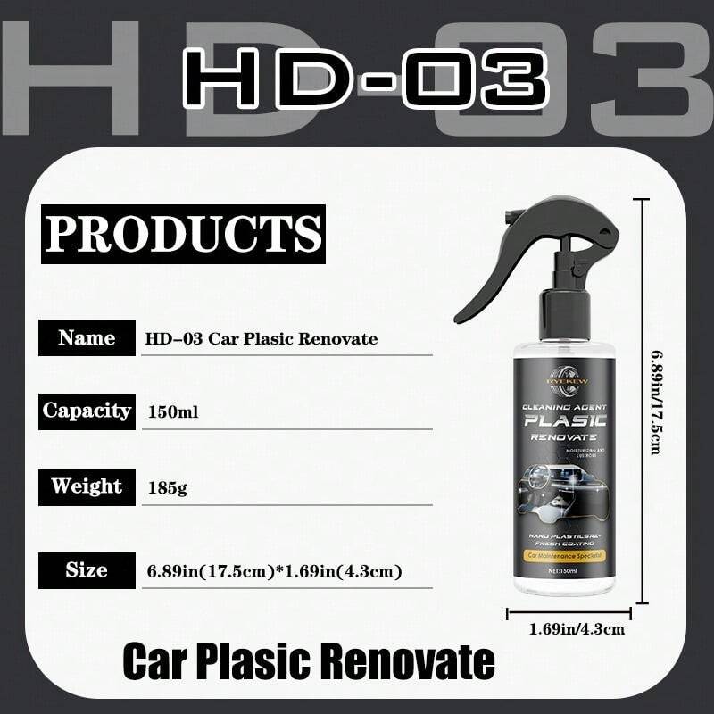 150ml Ryekew Car Plastic Restorer Back To Black Glossy Auto Rubber