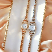 Women's Quartz Dress Watch With Crystal Diamond, Gold & Silver Tone Watch