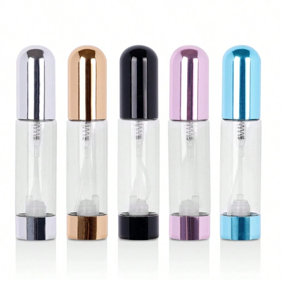 Mini Travel Fragrance Refillable Atomizer Glass Bottle, Portable Fragrance Spray Bottle, Travel Fragrance Pump Dispenser Container, Suitable For Travel And Outdoor Use - Multicolor - View 1