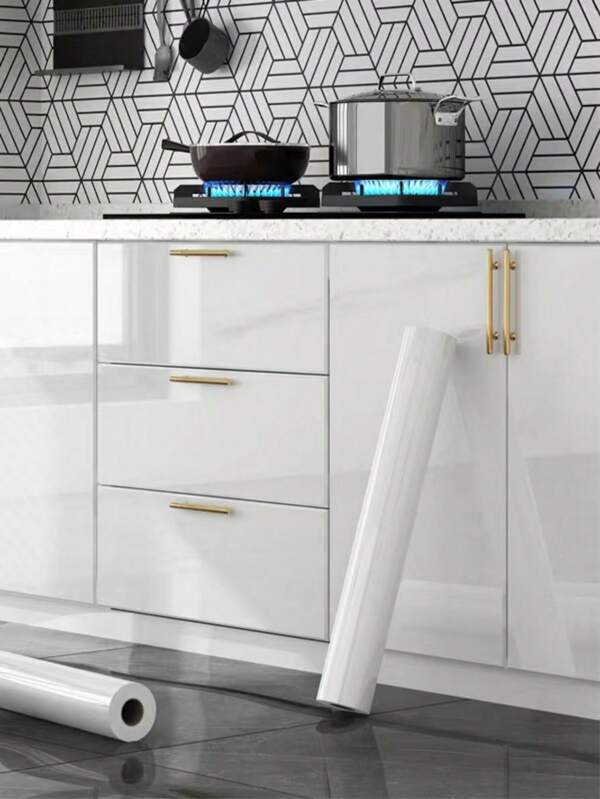 1 Roll Glossy White Contact Paper For Countertops Peel And Stick Wallpaper Self-Adhesive Removable Glitter Contact Paper Waterproof Wallpaper Decorative Kitchen Cabinet Shelf Drawer Vinyl Film Waterproof Wall Paper, For Living Room Decor, Dorm Decor, Back To School Supplies, Halloween Decor, Renovation Stickers Peel Wall Panels, Wall Paper, Wallpapers, Spring Decoration Items Refresh Your Home, Festival Decoration Stickers Gifts Birthday Graduation