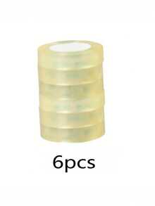 6/12pcs 492.13 Inches Long Office Tape Transparent Small Tape For Sealing, Binding, & Stationery For Students - Multicolor - View 4