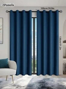 1 pieza/2 piezas Cortina térmica con recubrimiento aislante negro, adecuada para sala de estar, dormitorio, cocina, baño, decoración del hogar, decoración de habitaciones