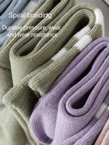 1 par de meias femininas antiderrapantes, meias profissionais antiderrapantes para ioga, pilates, fitness, ginástica, absorventes de umidade, respiráveis, adequadas para uso diário, meias até a panturrilha - Roxo Malva - Ver 6