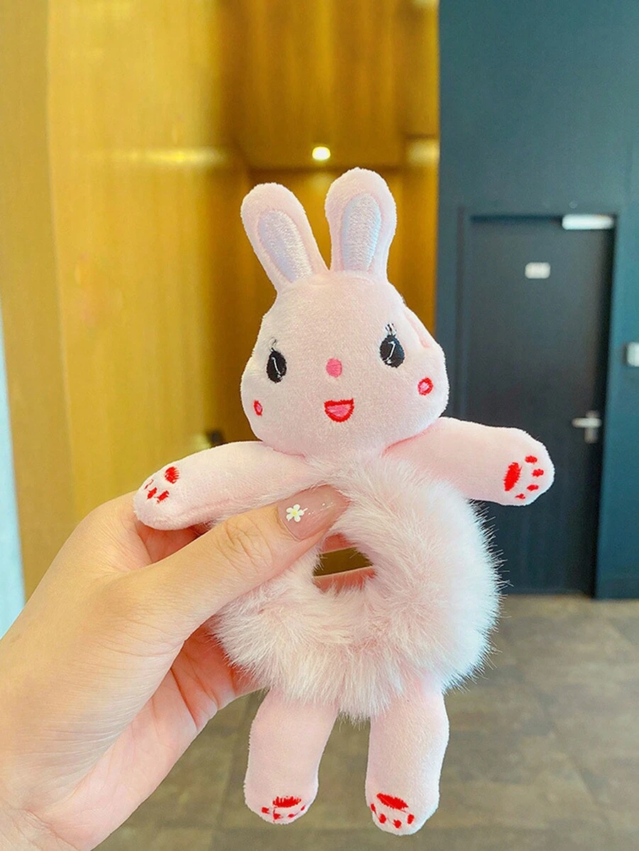 1入組可愛卡通動物毛結，不傷髮發的兒童髮飾，適用於日常使用