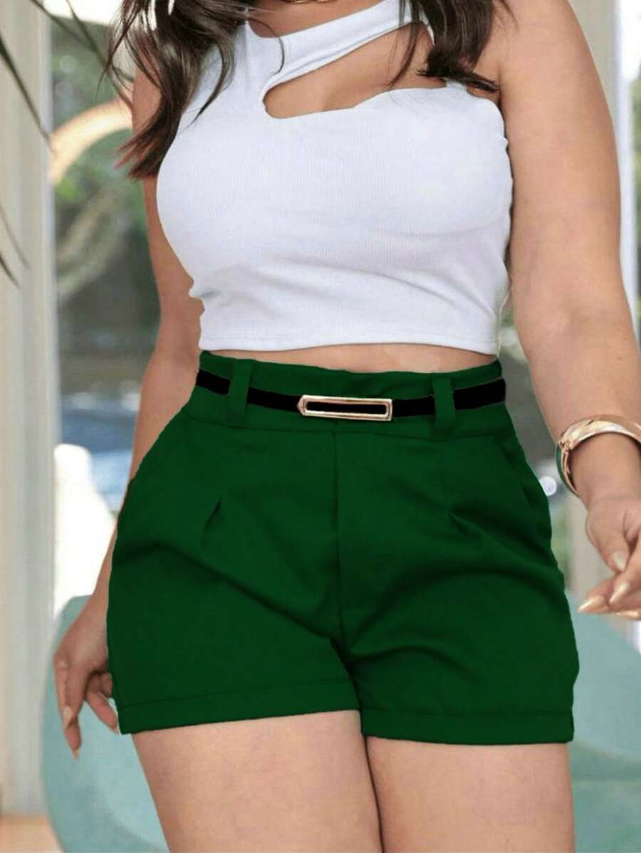 Women Shorts - 軍綠色 - 查看 1