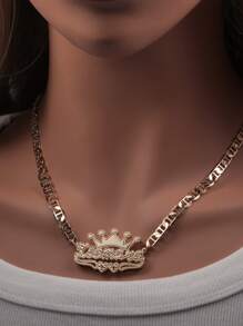 Customized Double-Layer Car Accessory Flower Crown English Alphabet Letter Personalized Car Name Necklace, Festival Gift, Suitable For Any Occasion Stylish,Fall Fashion,Contracted,Simple,Casual,Cuties Custom,Personalized,Unique Ideal Gifts For Her Girlfriend,Mom,Family,Friends,Daughter For Anniversaries,For Valentine's Day,For Mother's Day,For Birthdays,For Graduation,For Daily Wear,For Weddings,For Prom