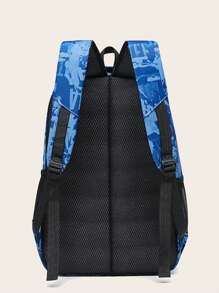 3pcs/Set Fashionable Tie-Dye Cartoon Backpack Set, Versatile & High Capacity - Multicolor - View 6