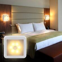 1pc Wireless Motion Sensor Wall Light, LED Battery Powered Night Light (Batteries Not Included), Motion Sensor Light, Auto On/Off, Suitable For Kitchen, Bedroom, Living Room, Hallway Lighting - White - View 2