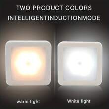 1pc Wireless Motion Sensor Wall Light, LED Battery Powered Night Light (Batteries Not Included), Motion Sensor Light, Auto On/Off, Suitable For Kitchen, Bedroom, Living Room, Hallway Lighting - White - View 4
