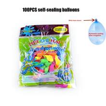 51/101/100PCS 水上玩具，水球压力水壶套装，户外水球打水仗游戏，快速注水球套装玩具 - 彩色 - 查看 7