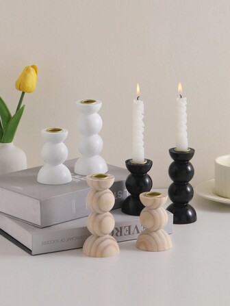 2 st Nordic Style Spiral Ljusstake Set, enkel och utsökt bordsdekoration för matbord, förhöjd och låg, ins stil, high-end utseende