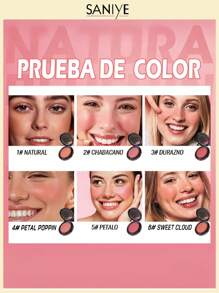 SANIYE Polvo De Rubor E0119  Luminoso Colorete,sedoso, larga duración, ligero, suave, efecto natural - 05#pétalo - Ver 7