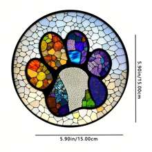 1pc Acrylic Paw Print Suncatcher Stained Glass Hanging, Office Window, Room Decor, Kitchen Decor, Garden Decor, Spring & Summer Decor, Perfect Gift, Home Decor, Colorful Sunlight Decoration,Home Decor ,Room Decor,Wall Decor - Multicolor - View 13