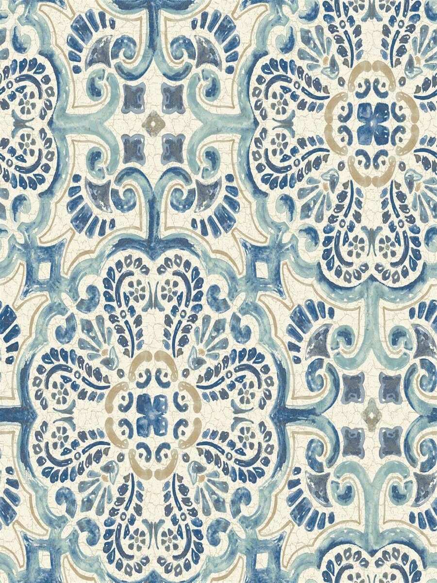 Unbeatablesale Blue Florentine Tile Peel & Stick Wallpaper SHEIN USA