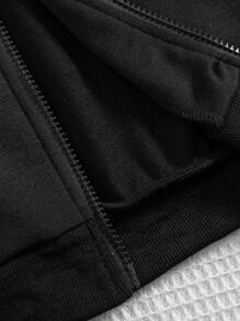 Chaqueta con capucha con cierre para niña joven, de estilo dulce y elegante para uso diario y deportivo