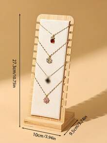 1pc Detachable Bamboo Wooden Jewelry Necklace Display Stand, Collarbone Chain Organizer, Photo Shooting Prop Rack - Multicolor - View 6