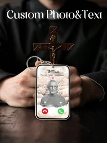 1 pieza Llavero personalizado con foto y texto, recuerdo conmemorativo personalizado, regalo de condolencias único, en memoria del abuelo, llavero conmemorativo personalizado como regalo para la pérdida de un ser querido, regalo para él/ella, abuelos, niños, para Navidad, para invierno, para otoño, descubrimientos de tesoros, moda de invierno, regalo de Navidad, regalo personalizado para mujeres/hombres