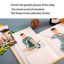 1pc Interleaf Commemorative Family Album, 6 Inch, 1 Card Per Page, Large Capacity Photobook For Baby Photo Storage - Multicolor - View 5