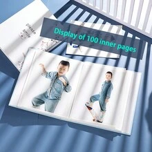 1pc Interleaf Commemorative Family Album, 6 Inch, 1 Card Per Page, Large Capacity Photobook For Baby Photo Storage - Multicolor - View 4