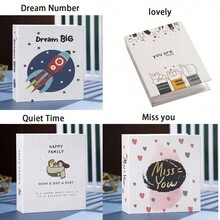 1pc Interleaf Commemorative Family Album, 6 Inch, 1 Card Per Page, Large Capacity Photobook For Baby Photo Storage - Multicolor - View 2