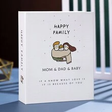 1pc Interleaf Commemorative Family Album, 6 Inch, 1 Card Per Page, Large Capacity Photobook For Baby Photo Storage - Multicolor - View 7