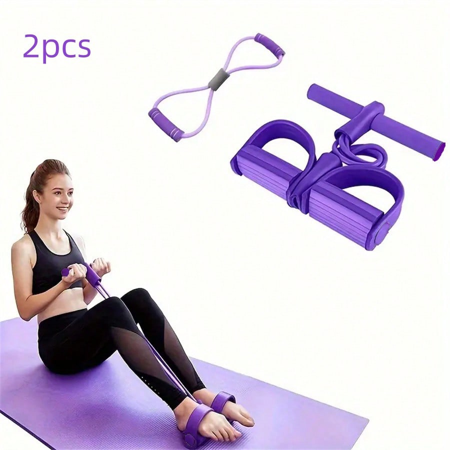 Pieza/2 piezas/Set Bandas de resistencia multifuncionales, 4 bandas elásticas de yoga para estiramiento, bandas de resistencia con forma de 8 con asa