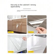 廚房櫥櫃防水防油濕氣自粘保護膜清潔抽屜墊貼紙裝修 - 透明 - 查看 4