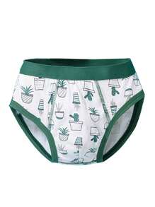 4 件装年轻男童三角内裤套装，精梳柔软亲肤透气条纹内裤，4 种颜色可选 - 彩色 - 查看 3