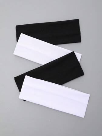 4 st. unisex breda stretchiga pannband (7,5 cm/2,95 tum), halkfritt svettabsorberande mjukt tygpannband, lämpligt för yoga, löpning, gym och andra sporter håraccessoarer turbanpannband, hårband höst vinter hårband för semesterkläder kvinna elegant halsduk kvinnor bandanas mjuk huvudbonad