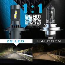 2pcs LED Headlight Bulbs,100W 10000 Lumens Bright LED Headlights Kit,6000K Cool White, 200% Brighter, White Super Bright With Fan Plug And Play, Halogen Upgrade Replacement H4 H7 H11 9005 9006