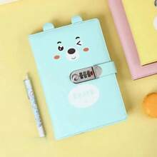 A5 Cute Password Notebook With Lock, Diary Notebook, New Style Unisex Password Notebook, Minimalist Memo Pad,School Supplies,Back To School